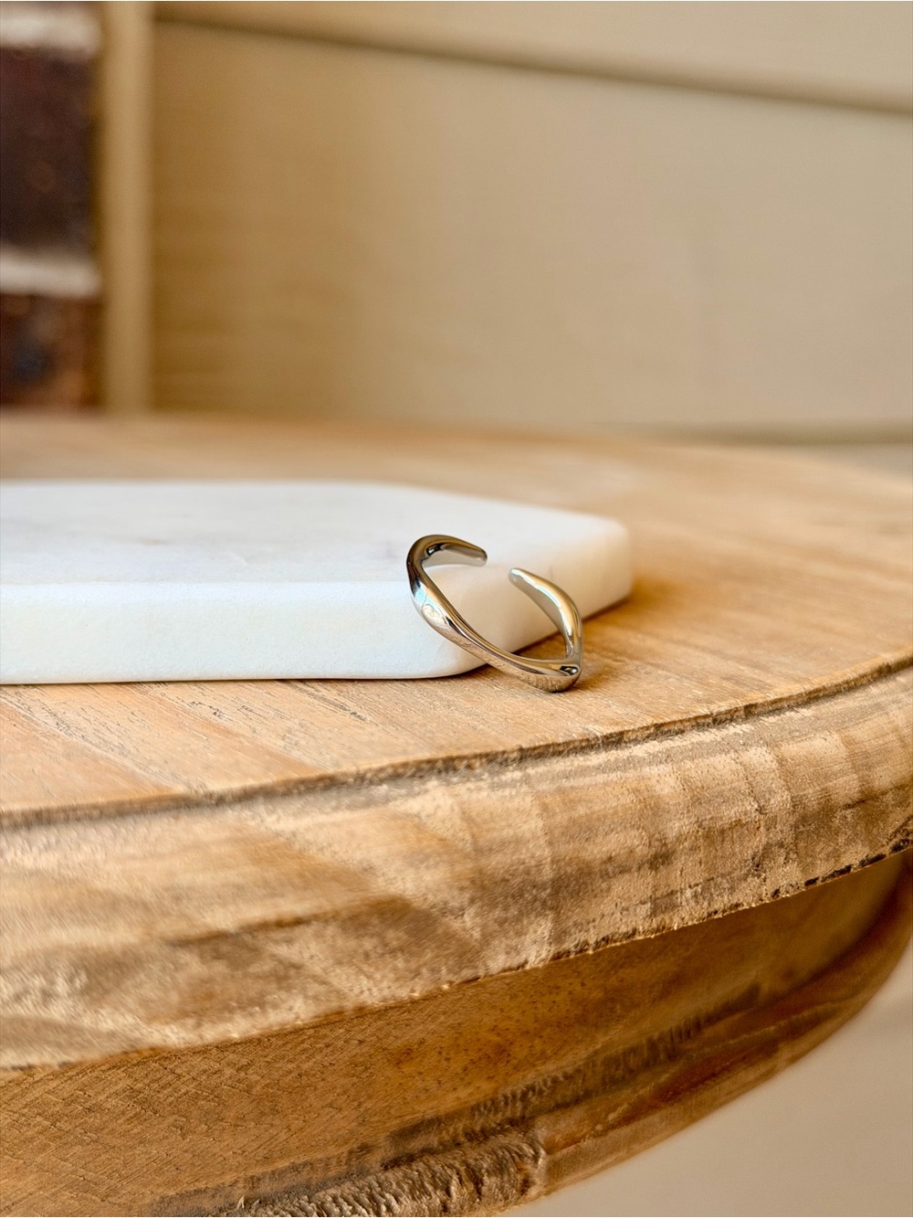 Stainless Steel Rounded Square Ring - Picture 3 of 5